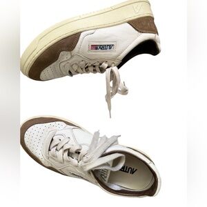 Autry Medalist Low Sneaker White Leather/Tobacco Suede- 39